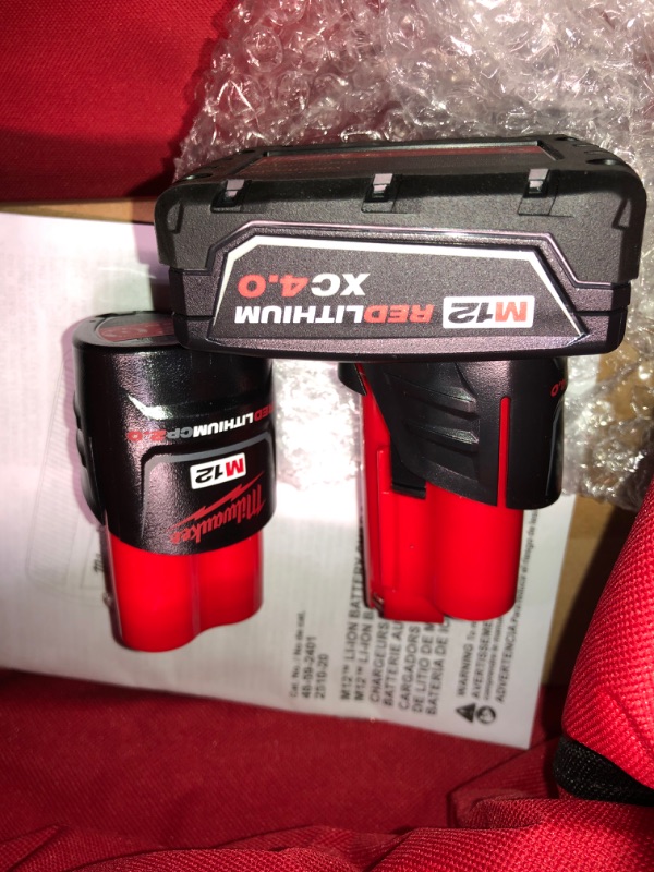 Photo 8 of MILWAUKEE 48-59-2424P M12 REDLITHIUM CP2.0 & XC4.0 STARTER KIT
