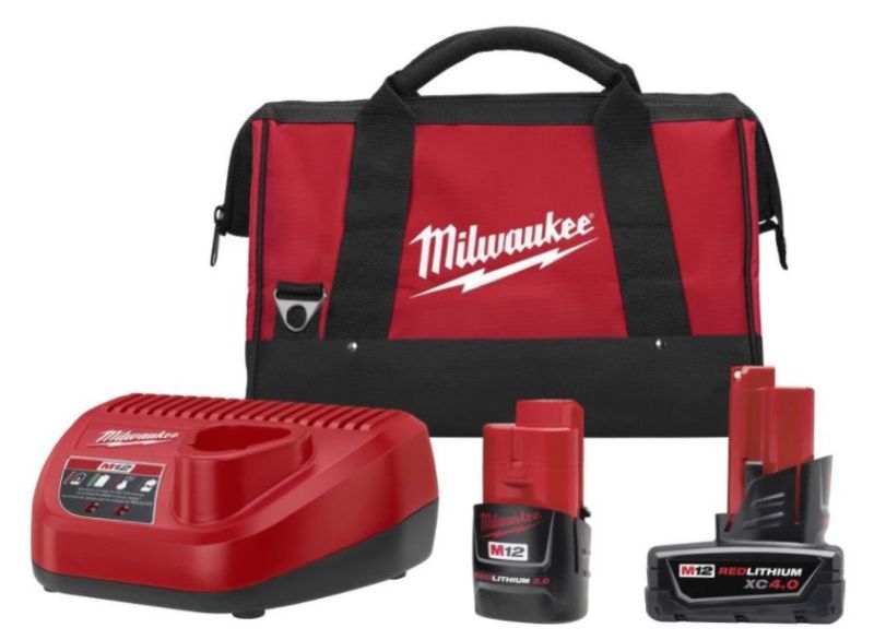 Photo 1 of MILWAUKEE 48-59-2424P M12 REDLITHIUM CP2.0 & XC4.0 STARTER KIT
