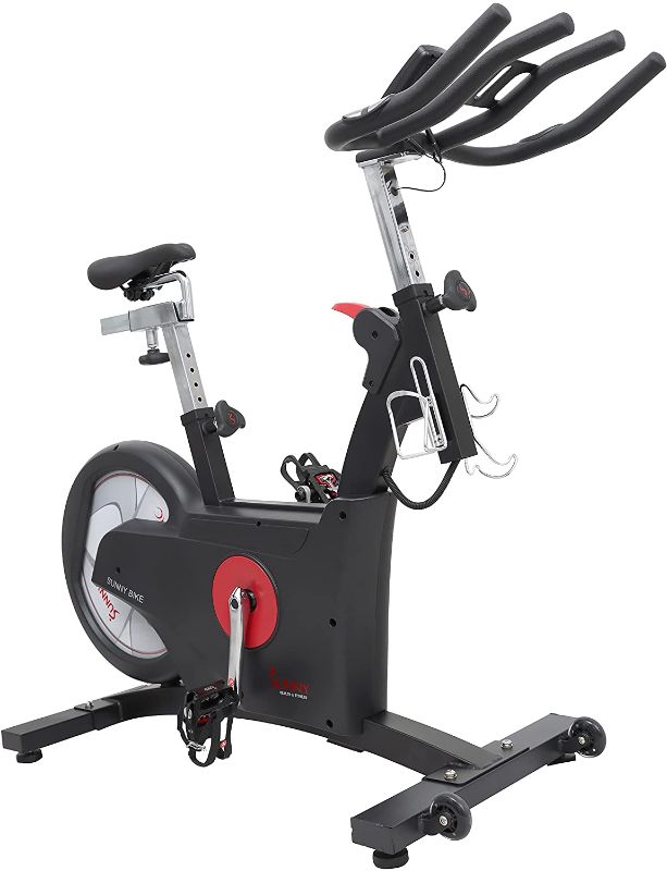 Photo 1 of Sunny Health & Fitness Magnetic Rear Belt Drive Indoor Cycling Exercise Bike with RPM Cadence Sensor
