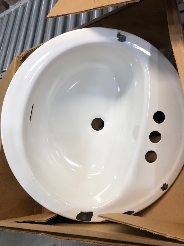 Photo 2 of Bootz Industries Laurel Round Drop-In Bathroom Sink in White