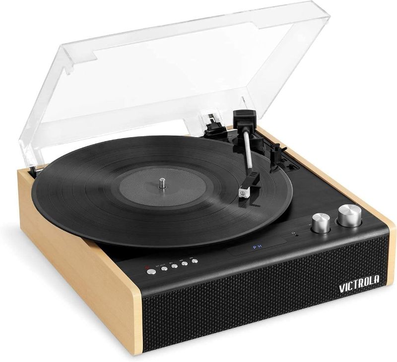 Photo 1 of Victrola Eastwood 3-Speed Bluetooth Turntable with Built-in Speakers and Dust Cover | Upgraded Turntable Audio Sound | Black (VTA-72-BAM)
