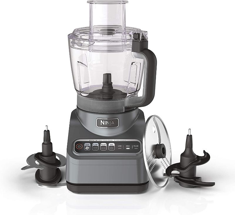 Photo 1 of Ninja BN601 Professional Plus Food Processor, 1000 Peak Watts, 4 Functions for Chopping, Slicing, Purees & Dough with 72-oz. Processor Bowl, 3 Blades, Food Chute & Pusher, Silver
