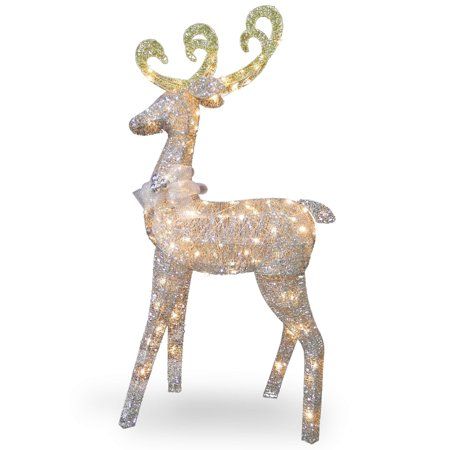 Photo 1 of 60" Pre-Lit Standing Reindeer Christmas Decoration - Clear Lights
