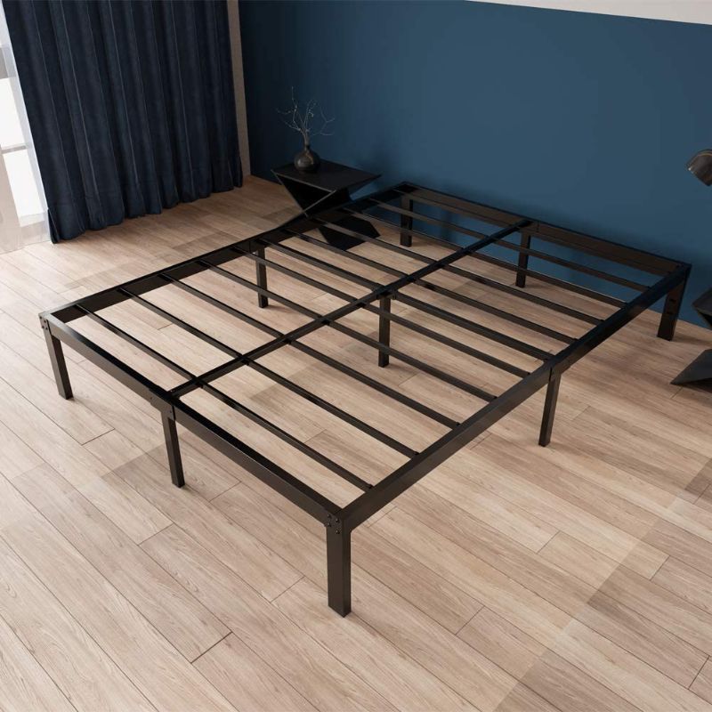 Photo 1 of 14 inch Heavy Duty Queen Platform Bed Frame No Box Spring Needed with Non-Slip Design, 3500 lbs Strong and Durable Metal Slats Bed Frames Support Mattress Foundation in Noise Free-CALIFORNIA KING 