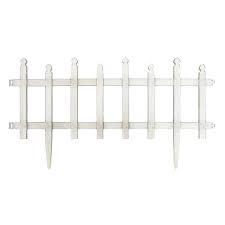 Photo 1 of 12.5  in. H White Classic Picket Style Plastic Garden Fence
36 PACK 