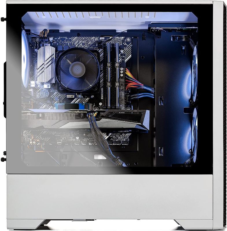 Photo 1 of SkyTech Blaze 3.0 Gaming Computer PC Desktop - Intel i3-10100F, GTX 1650, 500GB SSD, 8GB DDR4 3000, RGB Fans, AC WiFi, Windows 10 Home 64-bit, White
