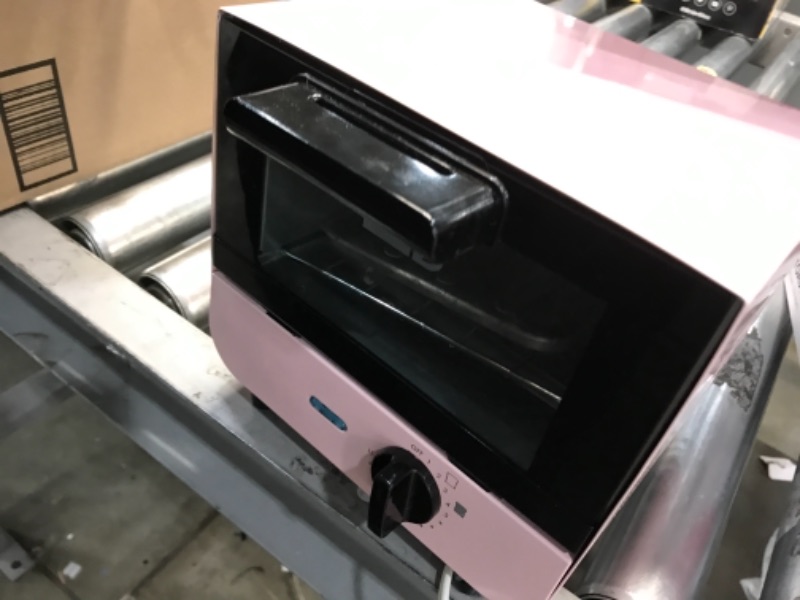 Photo 3 of Dash Mini Toaster Oven Cooker for Bread, Bagels, Cookies, Pizza, Paninis & More with Baking Tray, Rack, Auto Shut Off Feature - Pink
