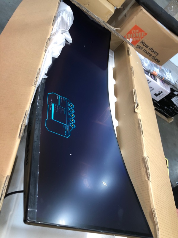 Photo 1 of Samsung 49 inch Class Wide Screen Qled Gaming Quantum Dot (3840x1080) Monitor - Lc49rg90ssnx/za, Gray