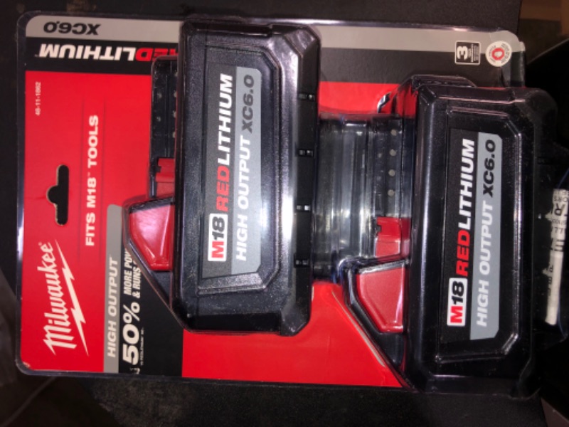 Photo 5 of Milwaukee M18 18-Volt Lithium-Ion High Output 6.0Ah Battery Pack (2-Pack)