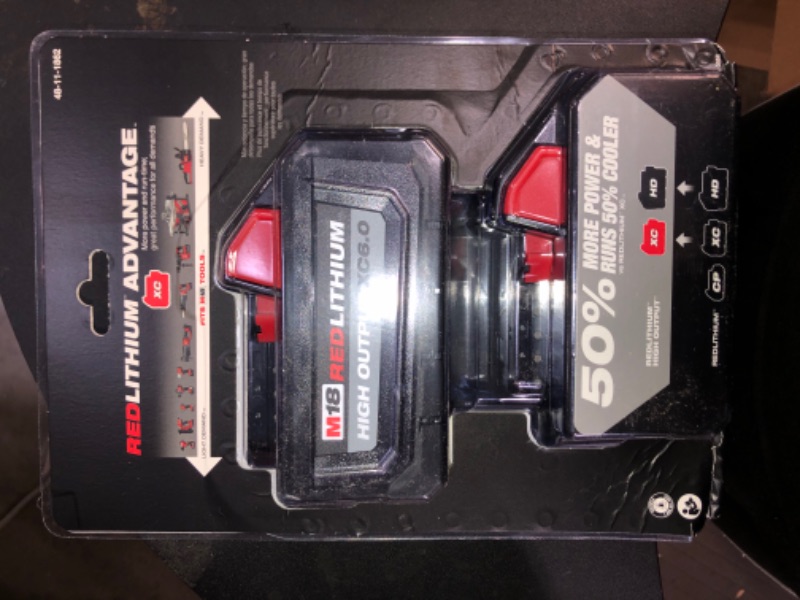 Photo 3 of Milwaukee M18 18-Volt Lithium-Ion High Output 6.0Ah Battery Pack (2-Pack)