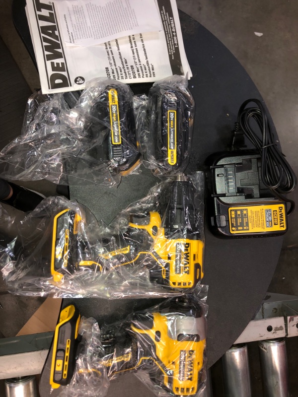 Photo 2 of DEWALT ATOMIC 20-Volt MAX Cordless Brushless Compact Drill/Impact Combo Kit (2-Tool) with (2) 1.3Ah Batteries, Charger & Bag