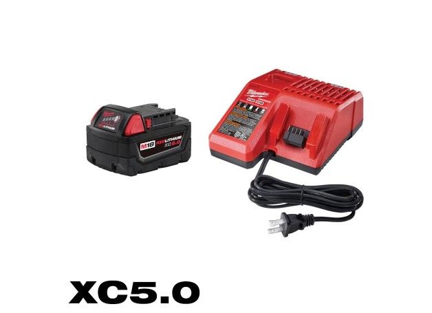 Photo 1 of Milwaukee M18 18-Volt Lithium-Ion XC Starter Kit with One 5.0Ah Battery and Charger