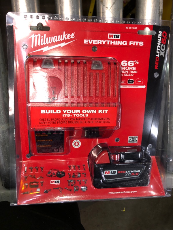 Photo 4 of Milwaukee M18 18-Volt Lithium-Ion XC Starter Kit with One 5.0Ah Battery and Charger