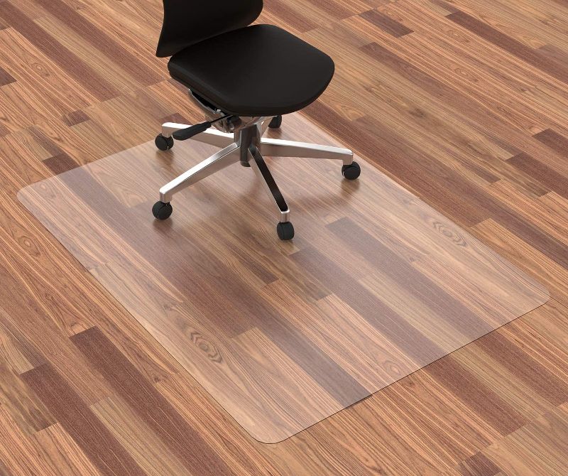 Photo 1 of HOKEKI Office Chair Mat for Hardwood Floor, 36" x 48'' with Lip Transparent Floor Mats for Rolling Chairs, Wood/Tile
