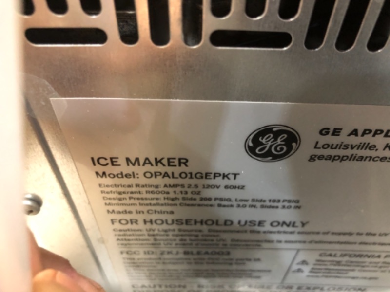 Photo 2 of ***PARTS ONLY**GE Profile Opal | Countertop Nugget Ice Maker with Side Tank | Portable Ice Machine with Bluetooth Connectivity | Smart Home Kitchen Essentials | Stainless Steel Finish | Up to 24 lbs. of Ice Per Day
