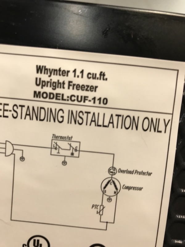Photo 7 of Whynter CUF-110B Energy Star 1.1 Cubic Feet Upright Lock, Black Freezer
