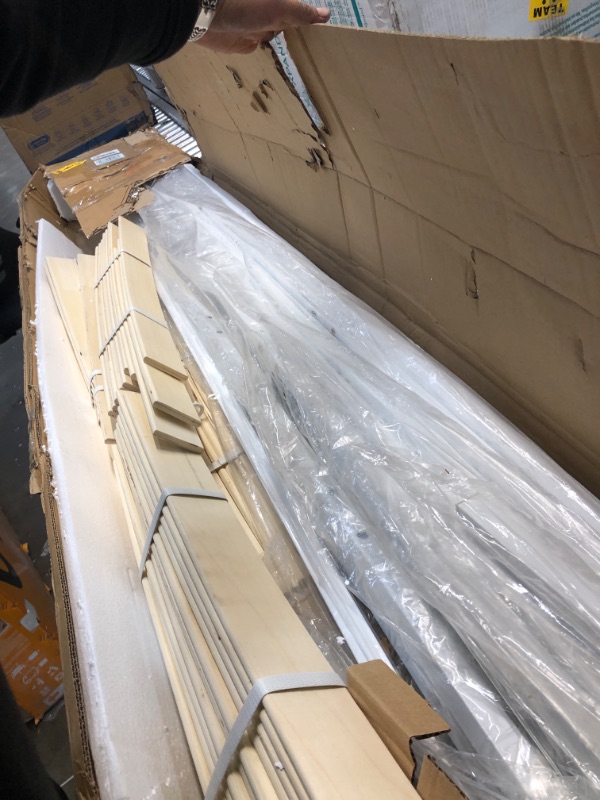 Photo 2 of *incomplete** Modway Elsie Modern Metal King Platform Bed Frame Mattress Foundation with Slat Support in White
