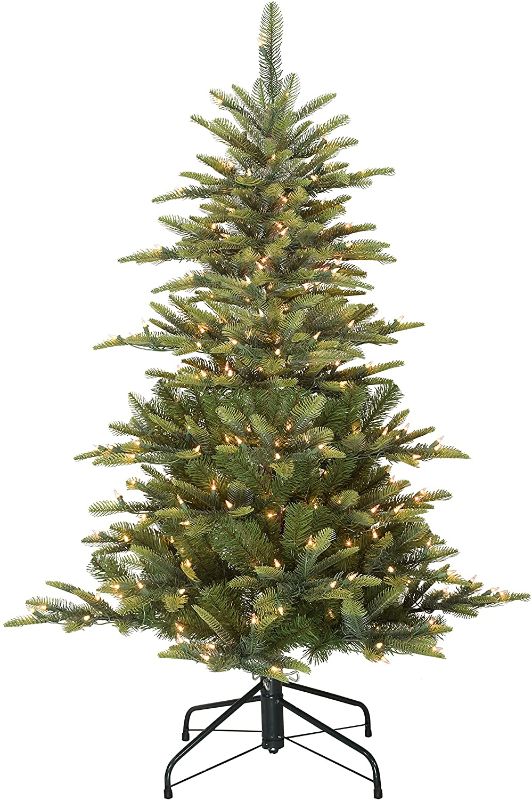 Photo 1 of **INCOMPLETE*** Puleo International 4.5 Foot Pre-Lit Aspen Fir Artificial Christmas Tree with 250 UL Listed Clear Lights, Green
