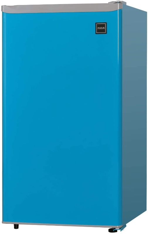 Photo 1 of RCA RFR321-FR320/8 IGLOO Mini Refrigerator, 3.2 Cu Ft Fridge, Blue