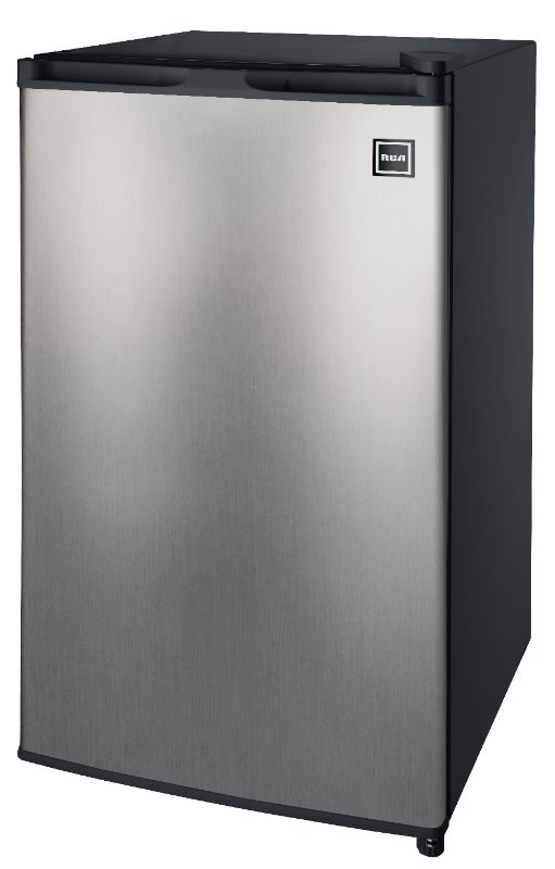 Photo 1 of RCA 3.2 Cu. Ft. Mini Fridge in Stainless Steel, Silver
