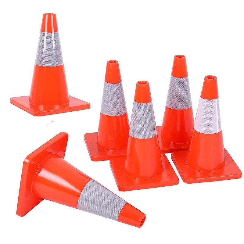 Photo 1 of *DIFFERENT BUT SIMULAR TO POSTED ITEM*Reliancer 12PCS 18" Traffic Cones PVC Safety Road Parking Cones Weighted Hazard Cones Construction Cones for Traffic Fluorescent Orange w/4" Reflective Strips Collar 10PACK****
