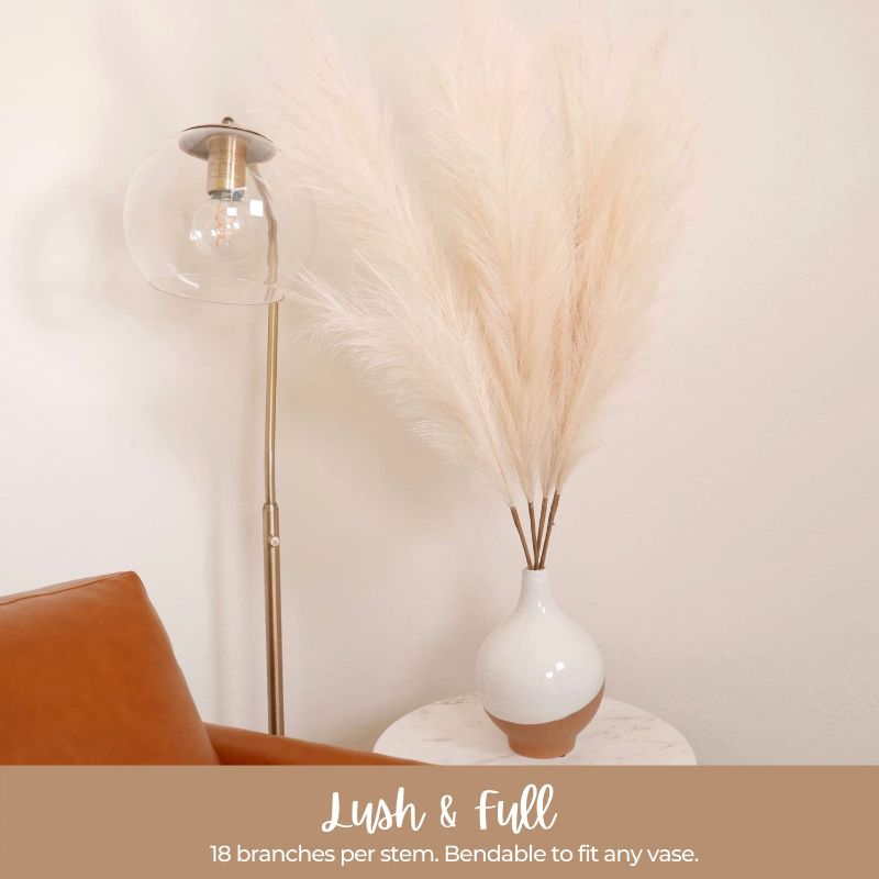 Photo 1 of 31Mod Faux Pampas Grass with 4 Large Artificial Pampas Grass Stems — 43" (Set of 4), No-Shedding and Low Maintenance Pampas Grass Decor, Fake Pampas Grass, Pampas Grass Large, Boho Decor (43")
