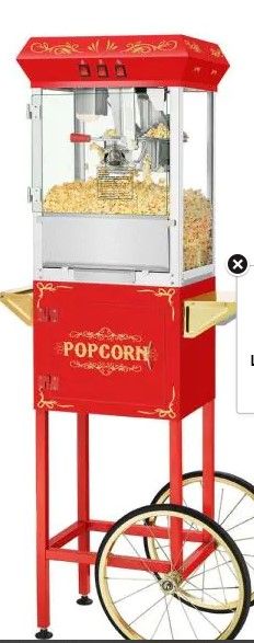 Photo 1 of 
Superior Popcorn Company
8 oz. Movie Night Red Popcorn Machine with Cart