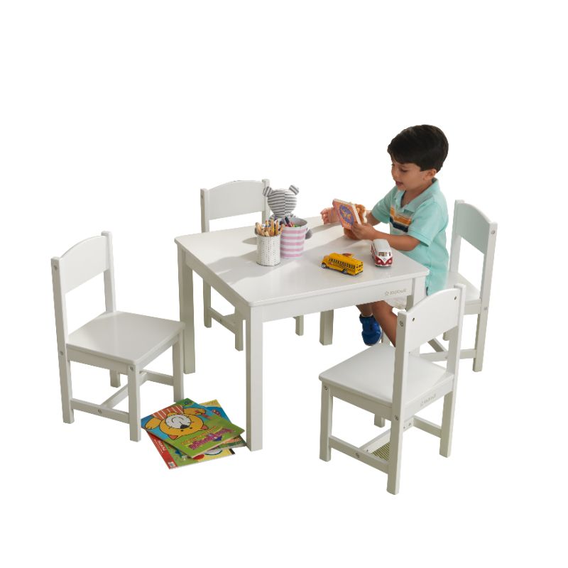 Photo 1 of KidKraft Farmhouse Table & 4 Chairs Set - White *MISSING PARTS*
