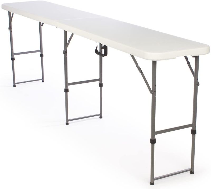 Photo 1 of Adjustable-Height Folding Tables are Portable and Can Be Adjusted to 3 Separate Heights

