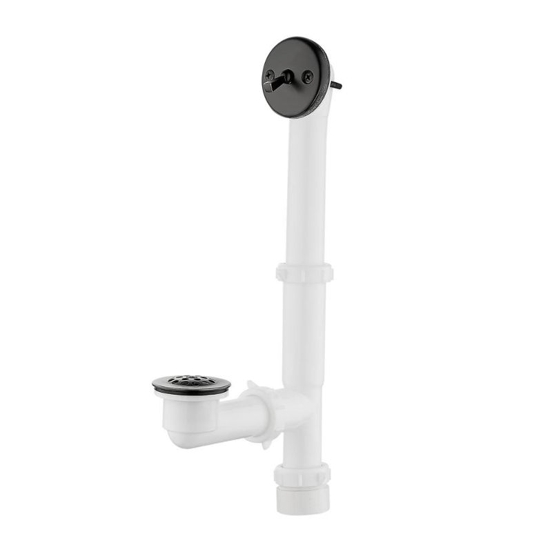 Photo 1 of Everbilt Trip Lever 1-1/2 in. White Poly Pipe Bath Waste and Overflow Drain in Oil Rubbed Bronze, Oil-Rubbed Bronze
