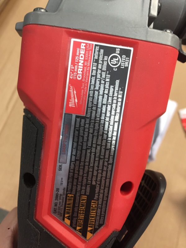 Photo 3 of Milwaukee 2880-20 M18 FUEL 4-1/2" / 5" Grinder No-Lock Paddle Switch, Tool Only
**NO GRINDER BLADE INCLUDED**