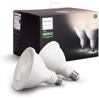 Photo 1 of Philips - Outdoor Hue White PAR-38 Smart LED Bulb (2-Pack) - White
