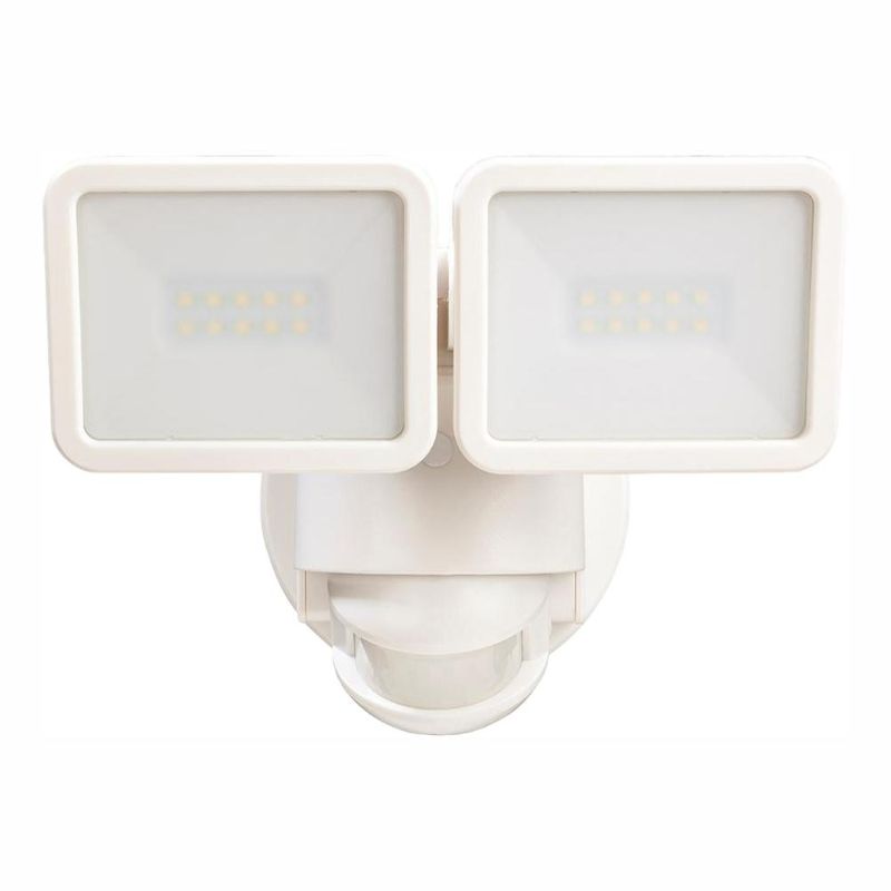 Photo 2 of BUNDLE, Defiant 180° White Motion Activated Outdoor Integrated LED Flood Light Twin Head
AND, Husky 1/4 in. X 15 Ft. Drain Auger
