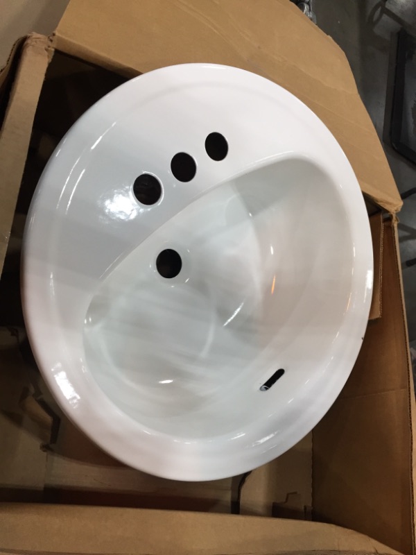 Photo 3 of Bootz Industries Laurel Round Drop-In Bathroom Sink in White