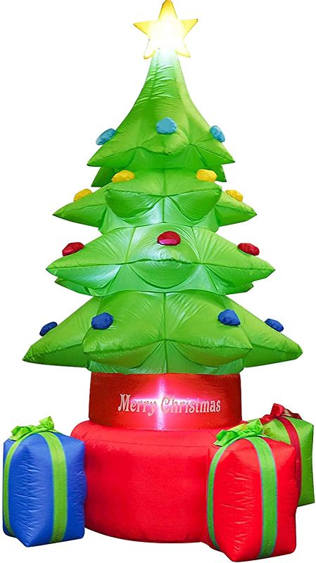 Photo 1 of **USED** Kyerivs 7 FT Christmas Inflatable Christmas Tree Indoor Outdoor Inflatable Christmas Decorations with Built-in LEDs Christmas Blow up Decor for Yard Lawn Patio Garden Xmas Holiday Party
