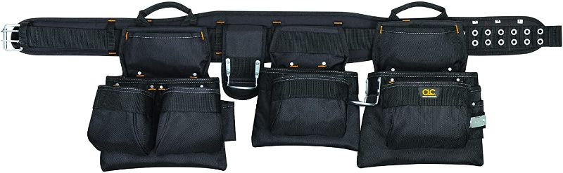 Photo 1 of **USED, CONDITION** CLC Custom Leathercraft 5605 Professional Carpenters Combo Tool Belt, Black, 18 Pocket

