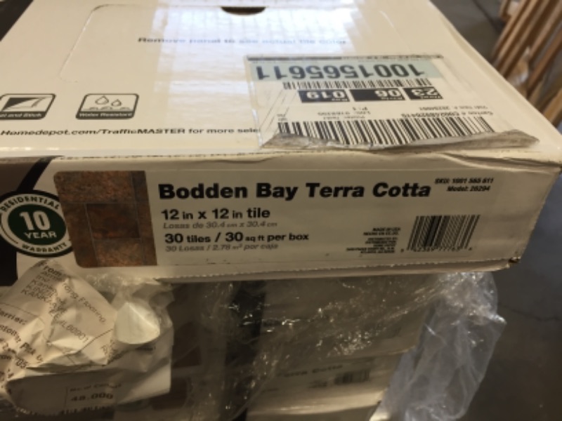 Photo 2 of ***SOLD AS WHOLE PALLET ONLY***
46 cases Bodden Bay 12 in. x 12 in. Terra Cotta Peel and Stick Vinyl Tile (30 sq. ft. / case)
