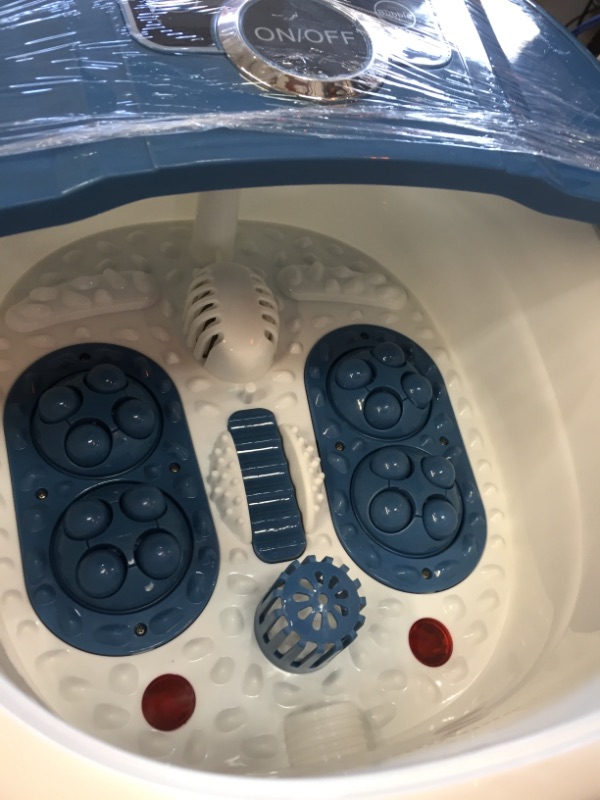 Photo 2 of Foot Bath Spa Massager with Heat Bubbles,Pedicure Spa Soaker 16 Motorized Shiatsu Roller Massage Feet, Frequency Conversion, Adjustable Time & Temperature, LED Display Touch-Key
