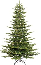 Photo 1 of Puleo International 6.5 Foot Pre-Lit Aspen Fir Artificial Christmas Tree with 500 UL Listed Clear Lights, Green