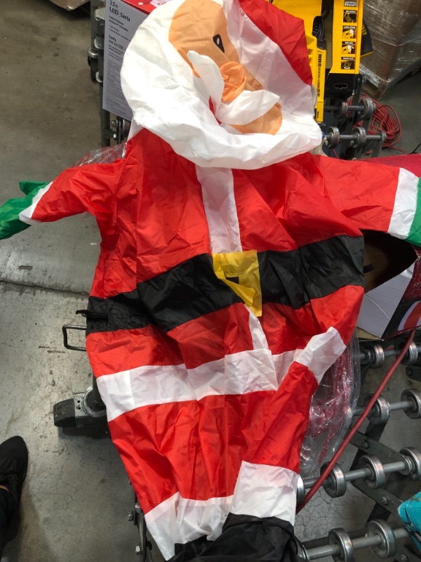Photo 2 of *** PARTS ONLY NON FUNCTIONAL**
(2) 3.5 ft Pre-Lit LED Airblown Santa Christmas Inflatable