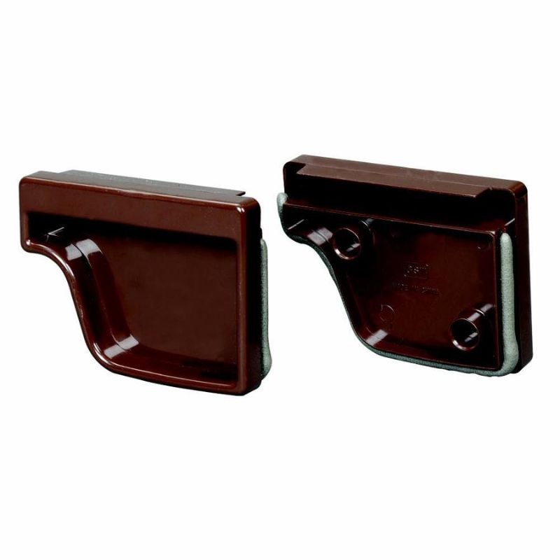 Photo 1 of 14 pairs Amerimax 5-in Brown Vinyl K-Style Gutter End Cap Pair
