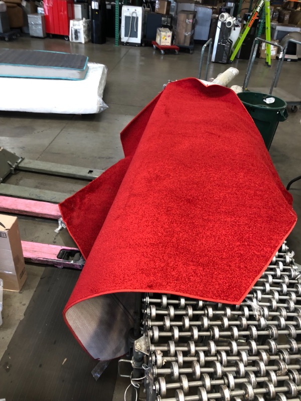 Photo 1 of RED HEX CARPET RUG, 6 ANGLE,  9X8 FT