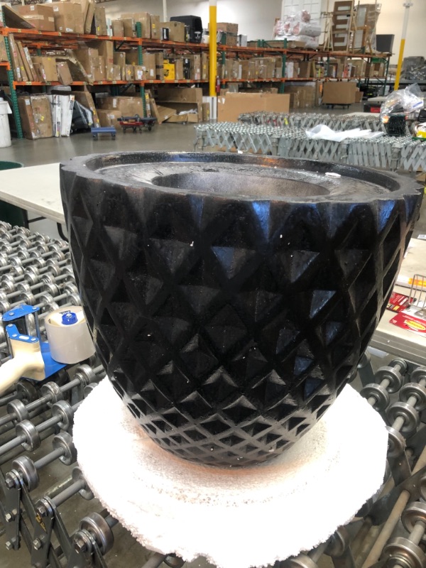 Photo 7 of  Black Honeycomb Fiberstone Planter for Home Decor
**PLANT NOT INCLUDED**