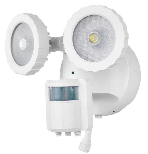 Photo 1 of 180-Degree White Solar Powered Motion Activated Outdoor Integrated LED Flood Light
