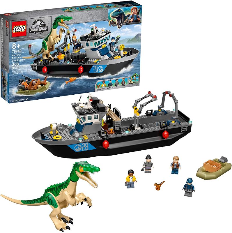 Photo 2 of LEGO Jurassic World Baryonyx Dinosaur Boat Escape 76942 Building Kit; Cool Toy Playset for Creative Kids; New 2021 (308 Pieces)
