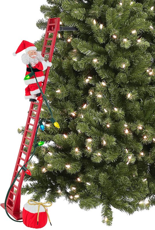Photo 1 of Mr. Christmas Super Climbing Santa Holiday Decor, Red
