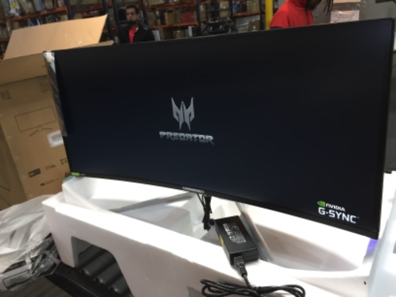 Photo 2 of LIKE NEW !!! JUST PREVIOUSLY OPENED 
Acer Predator X38 Pbmiphzx 2300R Curved 37.5" UltraWide QHD+ (3840 x 1600) Gaming Monitor | NVIDIA G-SYNC | Agile Splendor IPS | Up to 175Hz | DCI-P3 98% | DisplayHDR 400 | Display Port & HDMI, Black