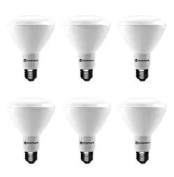 Photo 1 of EcoSmart
65-Watt Equivalent BR30 Dimmable LED Light Bulb Daylight (6-Pack)