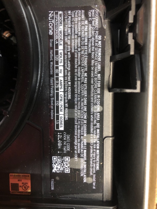 Photo 3 of Broan-NuTone
ChromaComfort 110 CFM Ceiling Bathroom Exhaust Fan with Sensonic Stereo Bluetooth Speaker