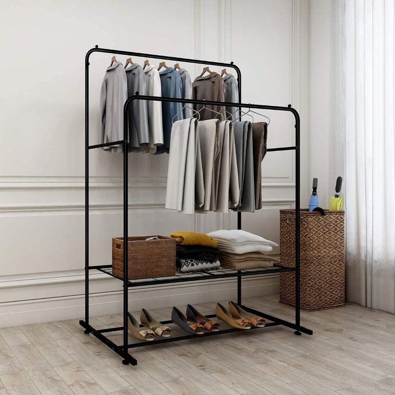 Photo 1 of (STOCK PHOTO INACCURATELY REFLECTS ACTUAL PRODUCT)
black heavy duty garment rack with clothes hanging racks